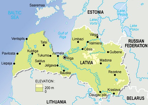 Lettland Fähren Route Karte