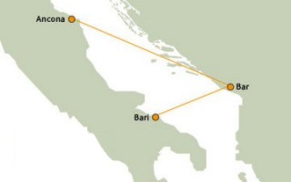 Montenegro Linie Route Karte